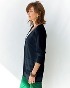 【ドゥクラッセ/DoCLASSE】のラメ切替え・Vネックカーディガン ネイビー|ID: prp329100004935023 ipo3291000000037036237