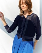 【ドゥクラッセ/DoCLASSE】のラメ切替え・クルーネックカーディガン ネイビー|ID: prp329100004935024 ipo3291000000037141427
