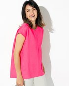 【ドゥクラッセ/DoCLASSE】の21番リネン・Vネックフレンチスリーブブラウス フューシャピンク|ID: prp329100004935058 ipo3291000000037094428