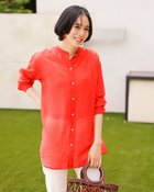 【ドゥクラッセ/DoCLASSE】のシアークロス・スタンドブラウス オレンジ|ID: prp329100004935061 ipo3291000000037235532