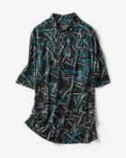 【ドゥクラッセ/DoCLASSE】のUVスラブ・ハイネックN5分袖/柄 ブルーxブラック|ID: prp329100004935079 ipo3291000000037235337