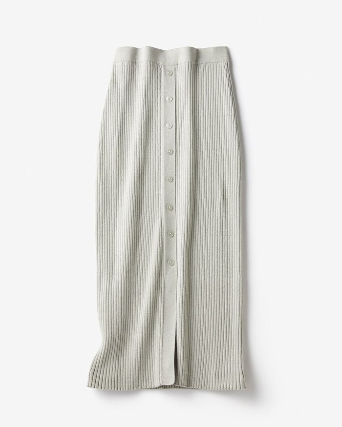 【ドゥクラッセ/DoCLASSE】のワイドリブ・ボタンデザインスカート インテリア・キッズ・メンズ・レディースファッション・服の通販 founy(ファニー) https://founy.com/ ファッション Fashion レディースファッション Fashion for Women スカート Skirts スリット Slit, Slit Detail フロント Front, Front Design ワイドリブ Wide Rib, Wide Ribbed Knit |ID: prp329100004935082 ipo3291000000037036423