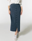 【ドゥクラッセ/DoCLASSE】のワイドリブ・ボタンデザインスカート ネイビー|ID: prp329100004935082 ipo3291000000037036425