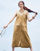 【ドゥクラッセ/DoCLASSE】のソフトリネン・ジレワンピース ベージュ|ID: prp329100004935087 ipo3291000000037258829