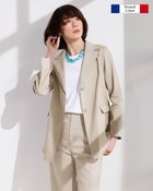 【ドゥクラッセ/DoCLASSE】のフレンチ麻ストレッチ・テーラードジャケット トープ|ID: prp329100004935096 ipo3291000000037235376