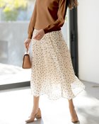 【ドゥクラッセ/DoCLASSE】のフレアプリーツ・プリントスカート アイボリーパターン|ID: prp329100004935099 ipo3291000000037258927