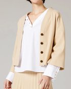 【ドゥクラッセ/DoCLASSE】のオックスストレッチ・2WAYカーディガン ベージュ|ID: prp329100004935119 ipo3291000000037036534