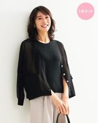 【ドゥクラッセ/DoCLASSE】のシアーニット・インナー付きアンサンブル ブラック|ID: prp329100004935123 ipo3291000000037103520