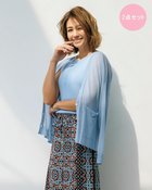 【ドゥクラッセ/DoCLASSE】のシアーニット・インナー付きアンサンブル サックス|ID: prp329100004935123 ipo3291000000037235792