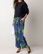 【ドゥクラッセ/DoCLASSE】のピュアシルク・スマートワイドパンツ ネイビー&times;グリーン|ID: prp329100004935131 ipo3291000000037141600