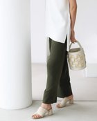 【ドゥクラッセ/DoCLASSE】のピュアシルク・スマートワイドパンツ カーキ|ID: prp329100004935131 ipo3291000000037141603