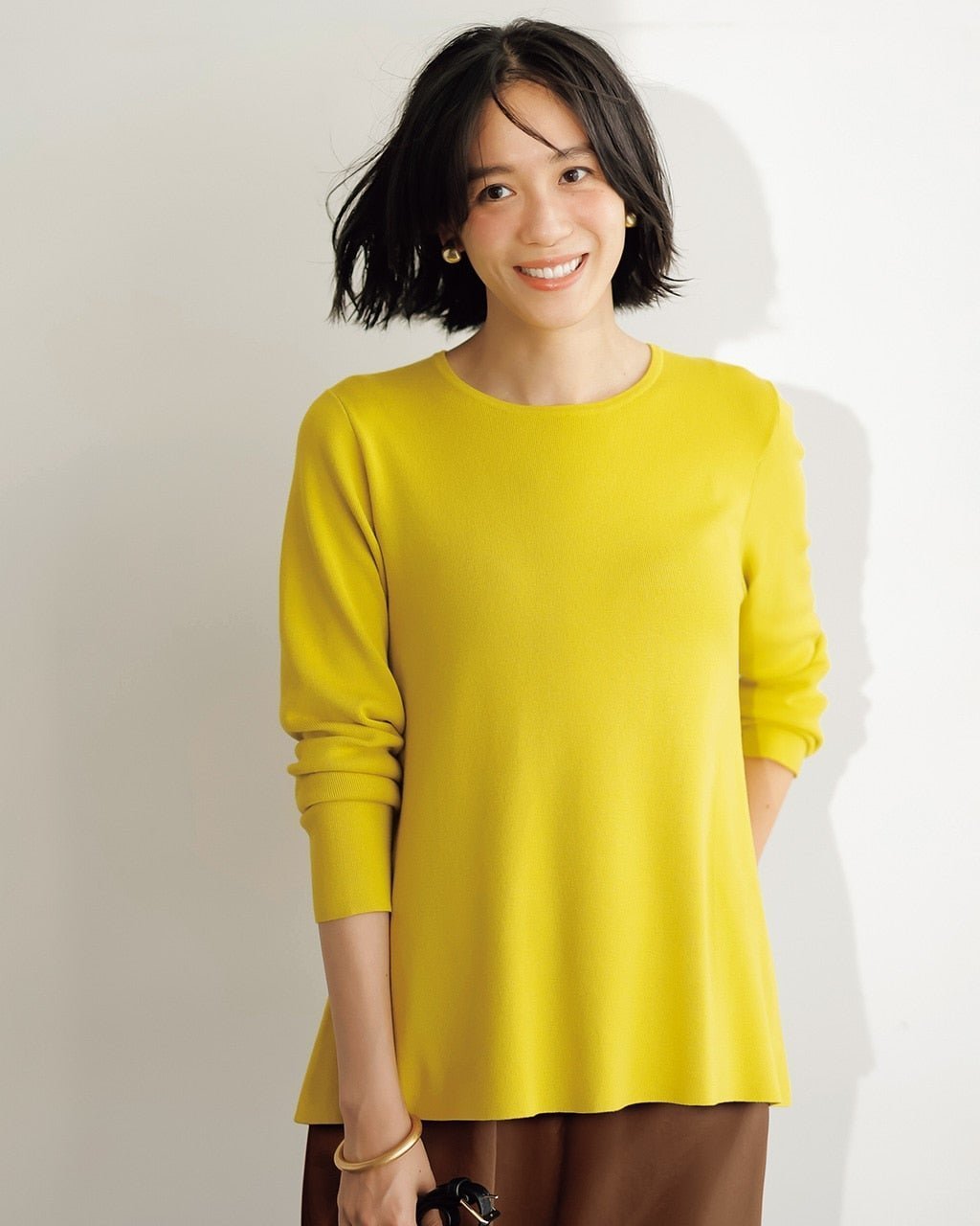 【ドゥクラッセ/DoCLASSE】のシルクフィール・ペプラムニットトップス インテリア・キッズ・メンズ・レディースファッション・服の通販 founy(ファニー) 　ファッション　Fashion　レディースファッション　Fashion for Women　トップス・カットソー　Cut & Sew Tops　ニット　Knit Tops & Sweaters　カットソー　Cut and Sewn Top　シンプル　Simple, Minimal　セーター　Sweater, Knitwear　フレア　Flare, Flared　ペプラム　Peplum, Flared Hem　サフラン|ID: prp329100004935149 ipo3291000000037036617