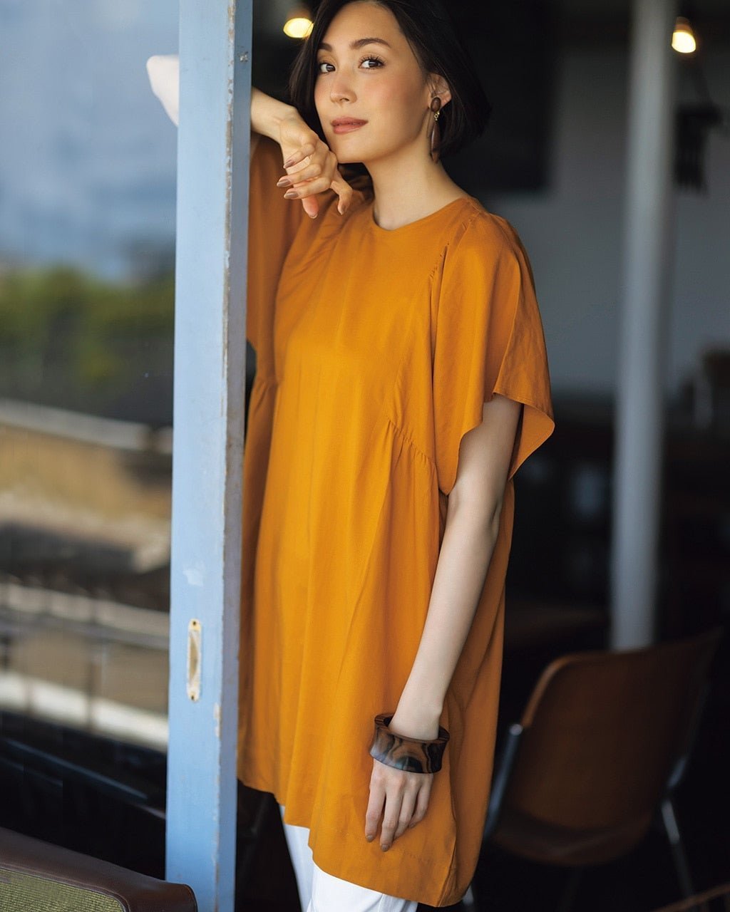 【ドゥクラッセ/DoCLASSE】のドレーピーリネン・バタフライチュニック 人気、トレンドファッション・服の通販 founy(ファニー) 　ファッション　Fashion　レディースファッション　Fashion for Women　トップス・カットソー　Cut & Sew Tops　とろみ　Fluid, Flowy Fabric　ギャザー　Gathered, Ruffled　スリーブ　Sleeve, Long Sleeve / Short Sleeve　チュニック　Tunic, Long Top　バタフライ　Butterfly, Butterfly Motif　リネン　Linen, Linen Fabric　 other-1|ID: prp329100004935152 ipo3291000000037036624