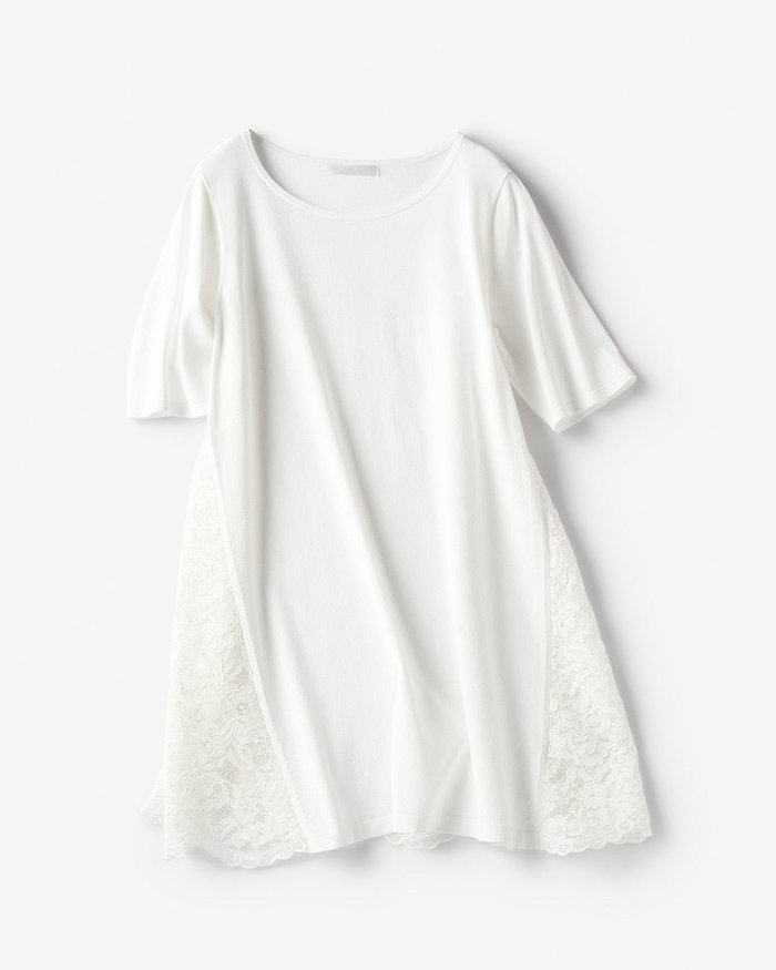 【ドゥクラッセ/DoCLASSE】のUVニット・バックレースチュニック インテリア・キッズ・メンズ・レディースファッション・服の通販 founy(ファニー) https://founy.com/ ファッション Fashion レディースファッション Fashion for Women トップス・カットソー Cut & Sew Tops ニット Knit Tops & Sweaters シフォン Chiffon, Lightweight Fabric スカラップ Scallop, Scalloped Edge チュニック Tunic, Long Top レース Lace, Lace Fabric 夏 Summer |ID: prp329100004935153 ipo3291000000037098856