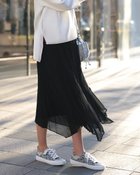 【ドゥクラッセ/DoCLASSE】のランダムヘム・シフォンスカート 人気、トレンドファッション・服の通販 founy(ファニー) ファッション Fashion レディースファッション Fashion for Women スカート Skirts シフォン Chiffon, Lightweight Fabric プリーツ Pleats, Pleated ランダム Random, Irregular thumbnail ブラック|ID: prp329100004935161 ipo3291000000037036651