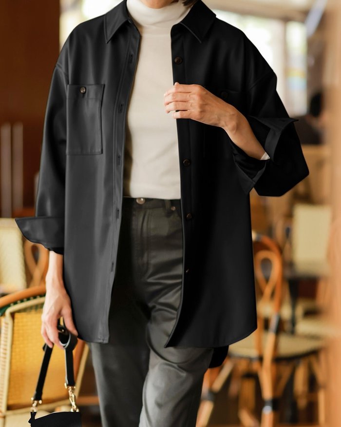 【ドゥクラッセ/DoCLASSE】のエコレザー・CPOシャツジャケット インテリア・キッズ・メンズ・レディースファッション・服の通販 founy(ファニー) https://founy.com/ ファッション Fashion レディースファッション Fashion for Women アウター Coat / Outerwear Collection レディースジャケット・軽アウター Jackets ジャケット Jacket, Outerwear |ID: prp329100004935169 ipo3291000000037141655