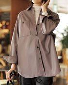 【ドゥクラッセ/DoCLASSE】のエコレザー・CPOシャツジャケット トープ|ID: prp329100004935169 ipo3291000000037141659