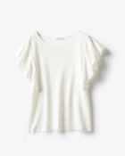 【ドゥクラッセ/DoCLASSE】のシルキーコットン・袖フリルトップス ホワイト|ID: prp329100004935171 ipo3291000000037235444