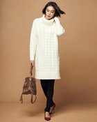 【ドゥクラッセ/DoCLASSE】のケーブル編み・タートルニットワンピ オフホワイト|ID: prp329100004935180 ipo3291000000037141673