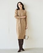 【ドゥクラッセ/DoCLASSE】のイタリア糸・カシミヤ混ケーブルワンピ ベージュ|ID: prp329100004935187 ipo3291000000037235843