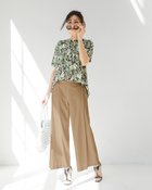 【ドゥクラッセ/DoCLASSE】のソフトリネン・サイドプリーツパンツ ベージュ|ID: prp329100004935188 ipo3291000000037098876