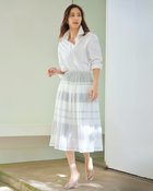 【ドゥクラッセ/DoCLASSE】のボーダージャカード・エアリースカート 人気、トレンドファッション・服の通販 founy(ファニー) ファッション Fashion レディースファッション Fashion for Women スカート Skirts プリーツ Pleats, Pleated ボーダー Border, Stripe ロング Long, Long-Length thumbnail ライトグレー|ID: prp329100004935191 ipo3291000000037036741