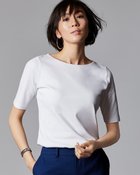 【ドゥクラッセ/DoCLASSE】のボートネック/5分袖・ドゥクラッセTシャツ(60cm丈) ホワイト|ID: prp329100004935198 ipo3291000000037235868