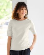 【ドゥクラッセ/DoCLASSE】のボートネック/5分袖・ドゥクラッセTシャツ(60cm丈) ライトグレー|ID: prp329100004935198 ipo3291000000037235870