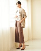 【ドゥクラッセ/DoCLASSE】の総針編みニット・スリットワイドパンツ モカ|ID: prp329100004935230 ipo3291000000037098890