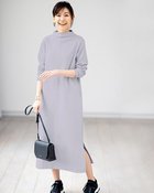 【ドゥクラッセ/DoCLASSE】の接結ストレッチ・スリットワンピース ブルーグレー|ID: prp329100004935235 ipo3291000000037235681