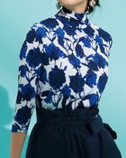 【ドゥクラッセ/DoCLASSE】のUVスラブ・ハイネック7分袖/柄2 ネイビー|ID: prp329100004935242 ipo3291000000037098894