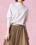 【ドゥクラッセ/DoCLASSE】のピュアカシミヤ・ロールネックセーター ライトグレー|ID: prp329100004935247 ipo3291000000037236186