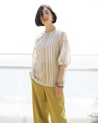 【ドゥクラッセ/DoCLASSE】のシアーストライプ・プルオーバーブラウス ベージュ・パターン|ID: prp329100004935261 ipo3291000000037236238