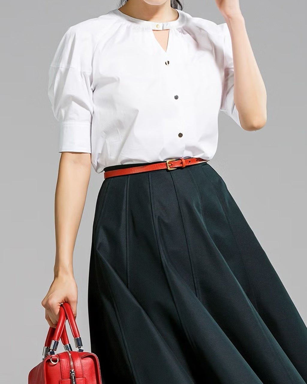 【ドゥクラッセ/DoCLASSE】のギャザーキーネック・パフスリーブブラウス 人気、トレンドファッション・服の通販 founy(ファニー) 　ファッション　Fashion　レディースファッション　Fashion for Women　トップス・カットソー　Cut & Sew Tops　シャツ・ブラウス・オフィスカジュアル　Elegant Blouses & Button-Ups　ショルダー　Shoulder, Shoulder Strap　スリット　Slit, Slit Detail　スリーブ　Sleeve, Long Sleeve / Short Sleeve　 other-1|ID: prp329100004935264 ipo3291000000037036951