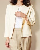 【ドゥクラッセ/DoCLASSE】のプレミアム二重織・ノーカラージャケット オフホワイト|ID: prp329100004935276 ipo3291000000037103583