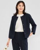 【ドゥクラッセ/DoCLASSE】のプレミアム二重織・ノーカラージャケット ミッドナイトブルー|ID: prp329100004935276 ipo3291000000037103585