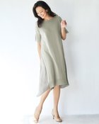 【ドゥクラッセ/DoCLASSE】の異素材ニット・コンビワンピース ライトグレー|ID: prp329100004935284 ipo3291000000037235932