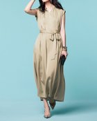 【ドゥクラッセ/DoCLASSE】のグロスギャザー・ベルトワンピース 人気、トレンドファッション・服の通販 founy(ファニー) ファッション Fashion レディースファッション Fashion for Women ワンピース Dresses ベルト&ウエストマーク Belts & Waist Accessories なめらか Smooth, Silky Texture ギャザー Gathered, Ruffled スタイリッシュ Stylish, Fashionable フェミニン Feminine, Girly リボン Ribbon, Bow thumbnail ベージュ|ID: prp329100004935290 ipo3291000000037037029
