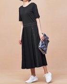 【ドゥクラッセ/DoCLASSE】のフロントプリーツ・コンビワンピース ブラック|ID: prp329100004935292 ipo3291000000037037035