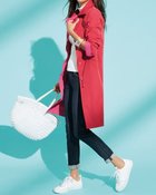 【ドゥクラッセ/DoCLASSE】の二重織リバーシブル・ステンカラーコート レッド&times;ピンク|ID: prp329100004935300 ipo3291000000037259008