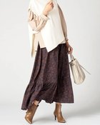 【ドゥクラッセ/DoCLASSE】のアンティークデシン・ティアードスカート ブルー・パターン|ID: prp329100004935303 ipo3291000000037235980