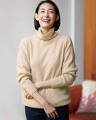 【ドゥクラッセ/DoCLASSE】の片畦編み・タートルネックプルオーバー ライトベージュ|ID: prp329100004935307 ipo3291000000037235996