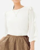 【ドゥクラッセ/DoCLASSE】のフリルスリーブ・プルオーバーニット オフホワイト|ID: prp329100004935316 ipo3291000000037098919