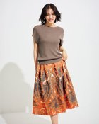 【ドゥクラッセ/DoCLASSE】のジャカード織・リーフ柄スカート テラコッタ|ID: prp329100004935317 ipo3291000000037141939