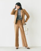 【ドゥクラッセ/DoCLASSE】の高密度リネン混サテン・ブーツカットパンツ ブラウン|ID: prp329100004935323 ipo3291000000037236437