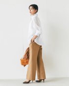 【ドゥクラッセ/DoCLASSE】の高密度リネン混サテン・ブーツカットパンツ ブラウン2|ID: prp329100004935323 ipo3291000000037236439