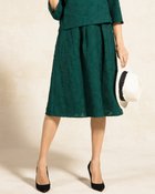 【ドゥクラッセ/DoCLASSE】のカットジャカード・タックフレアスカート グリーン|ID: prp329100004935330 ipo3291000000037236457