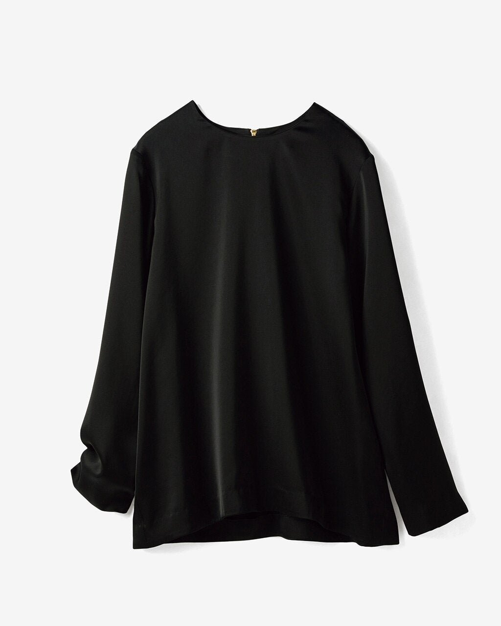 【ドゥクラッセ/DoCLASSE】のシルキーグロー・クルーネックブラウス インテリア・キッズ・メンズ・レディースファッション・服の通販 founy(ファニー) 　ファッション　Fashion　レディースファッション　Fashion for Women　トップス・カットソー　Cut & Sew Tops　シャツ・ブラウス・オフィスカジュアル　Elegant Blouses & Button-Ups　なめらか　Smooth, Silky Texture　ドレープ　Drape, Draping Fabric　ブラック|ID: prp329100004935341 ipo3291000000037037179