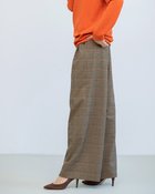 【ドゥクラッセ/DoCLASSE】のウールライク・ボタンタックワイド ブラウングレンチェック|ID: prp329100004935346 ipo3291000000037142030