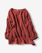 【ドゥクラッセ/DoCLASSE】のドビー刺しゅう・シアードットブラウス ダークブラウン|ID: prp329100004935347 ipo3291000000037259021